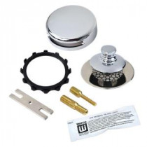 Universal NuFit Push Pull Bathtub Stopper with Grid Strainer, Innovator Overflow Silicone, Two Pins Kit in Chrome Plated